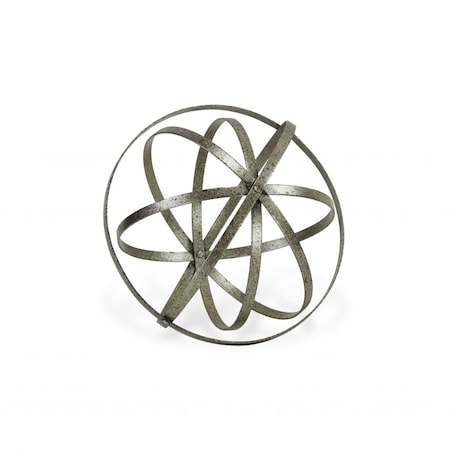 Palacedesigns 10 in. Speckled Gray Metal Orb Decorative Sculpture PA3104705